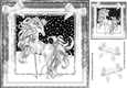 Pretty fantasy silver unicorn in snow frame with bows 8x8