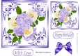 Pretty pastel flowers in ornate leaf 7x7 frame (purple)