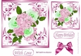 Pretty pastel flowers in ornate leaf 7x7 frame (pink)