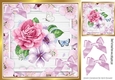 Pretty floral frame with  pastel flowers & pink bows 8x8