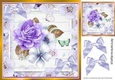 Pretty floral frame with  pastel lilac flowers & bows 8x8