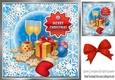 A lovely festive christmas with goodies in blue snowflake 8x8 frame