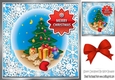 A lovely festive christmas with tree in blue snowflake 8x8 frame