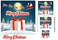 santa flying, with a big christmas present 7x7