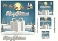 santa flying, with a big christmas present 7x7 (silver)