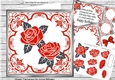 Pretty Painted Red Roses In Ornate Scroll  8x8 Frame Mini Kit
