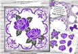 Pretty Painted Purple Roses In Ornate Scroll 8x8 Frame Mini Kit