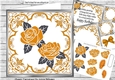 Pretty Painted Gold Roses In Ornate Scroll 8x8 Frame Mini Kit