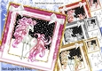 4 pretty fantasy unicorns in snow frames card fronts with bows 8x8 mini kit (2)