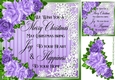Snow Flakes And Purple Roses With Christmas Verse card fronts 8x8