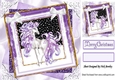Purple fantasy unicorn in glitter stacked christmas frame 8x8