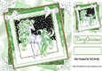 Green fantasy unicorn in glitter stacked christmas frame 8x8