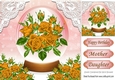 Pretty gold roses in glass dome with corner roses and lace 8x8