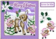 Cute little deer in the snow with little birds 8x8 (purple)