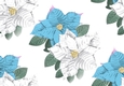 blue and white poinsettias backing paper (Big)