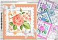 4 flowers in coloured polkadot and lace frame card fronts 8x8 mini kit
