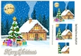 Lovely christmas winter scene with house in snow 7x7