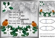 silver Christmas with fern 8x8 card front/insert with garland and robins