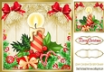 Lovely gold Christmas with fern 8x8 card front with candle & goodies