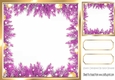 Lovely Cerise Holly and Baubles frame edged with gold card front/insert 8x8