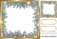 Lovely silver Holly and Baubles frame edged with gold card front/insert 8x8
