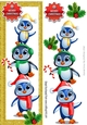 Cute playful penguins with holly tall DL Card