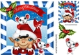 santas elf in red with cheeky mice 8x8
