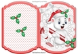 Cute polar bear with candy, in star cut and fold bracket card