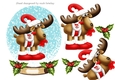 Toony reindeer in snow globe with holly