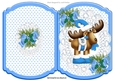 Toony Reindeer with blue bows bracket card
