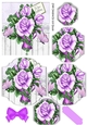 pretty lilac roses, on wood panel and lace bracket pyramids with butterflies