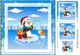 Cute penguin fishing on ice 8x8