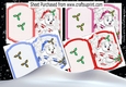 4 Cute polar bears with candy, in star cut and fold bracket cards mini kit