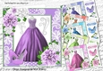6 Pretty dresses with flowers and shoes in lace ornate 8x8 frames bumper kit