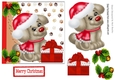 Cute chrismas puppy in red santa hat with holly 7x7