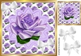Pretty purple rose topper with white bows 8x8