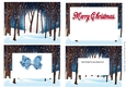 enchanted woods in night time with snow, tunnel pyramids