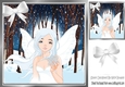 White Fairy in enchanted snow woods 8x8