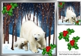 polar bears in a enchanted snow woods 8x8