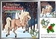 beautiful palomino horse with bird in a enchanted snow woods 8x8