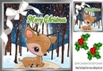 cute deer in a enchanted snow woods 8x8