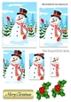 A lovely Jolly snowman with pyramids and holly