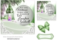 Pretty scene card front (green) of snow/candle lamp and verse 7x7