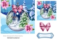 Pretty festive bauble with deer, diamonds, and bow 7x7