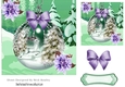 Pretty festive bauble with deer, diamonds, and purple bow 7x7