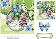 Pretty festive bauble with deer, diamonds, and  blue bow 7x7