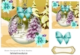Pretty festive bauble with deer, diamonds, and turq bow 7x7