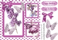 Pretty lilac flowers in polkadot window frame 8x8