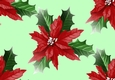 Lovely Red Poinsettia, backing paper (big green background)