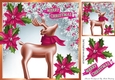 Pretty christmas deer in white berry frame 8x8 (pink)